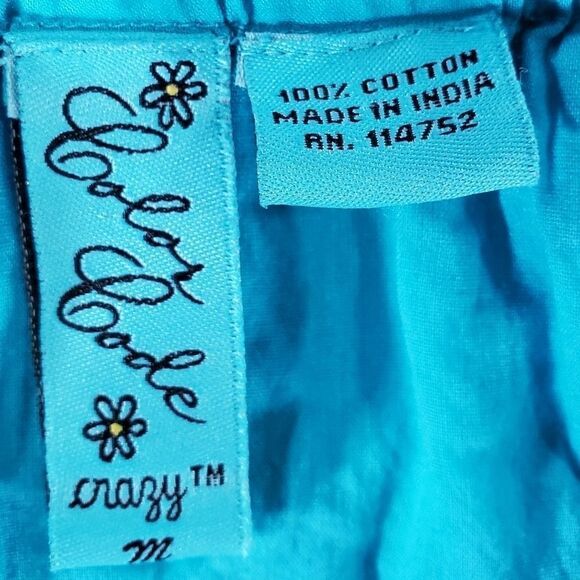 🦋Color Code Turquoise Layered Ruffle Skirt Medium - Picture 7 of 8